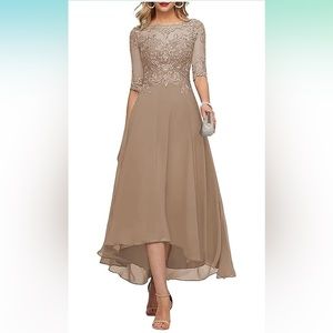 Mother of the bride dress taupe chiffon